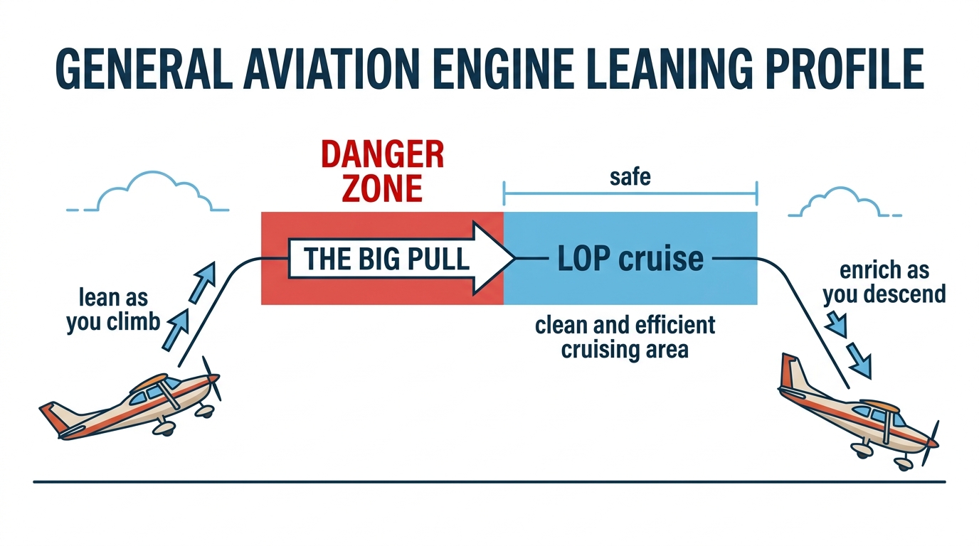 A complete flight profile showing where mixture management happens